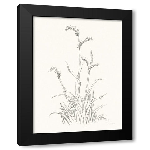 Farm Nostalgia Flowers V Dark Gray Black Modern Wood Framed Art Print with Double Matting by Nai, Danhui