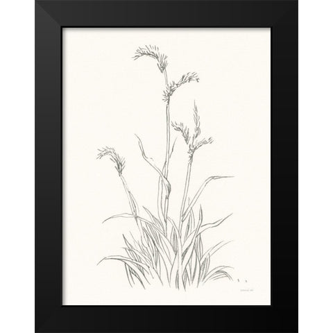 Farm Nostalgia Flowers V Dark Gray Black Modern Wood Framed Art Print by Nai, Danhui