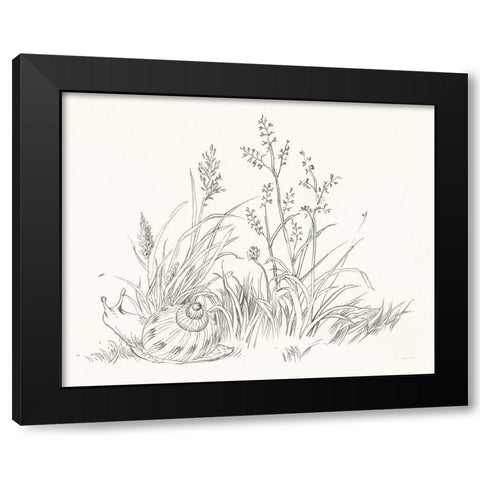 Farm Nostalgia Flowers VII Dark Gray Black Modern Wood Framed Art Print with Double Matting by Nai, Danhui