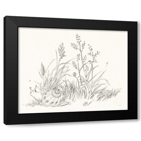 Farm Nostalgia Flowers VII Dark Gray Black Modern Wood Framed Art Print by Nai, Danhui