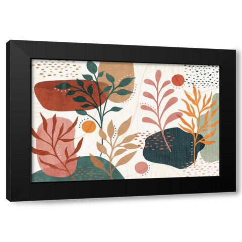 Abstract Blossom I Black Modern Wood Framed Art Print with Double Matting by Charron, Veronique