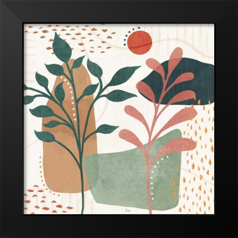 Abstract Blossom III Black Modern Wood Framed Art Print by Charron, Veronique