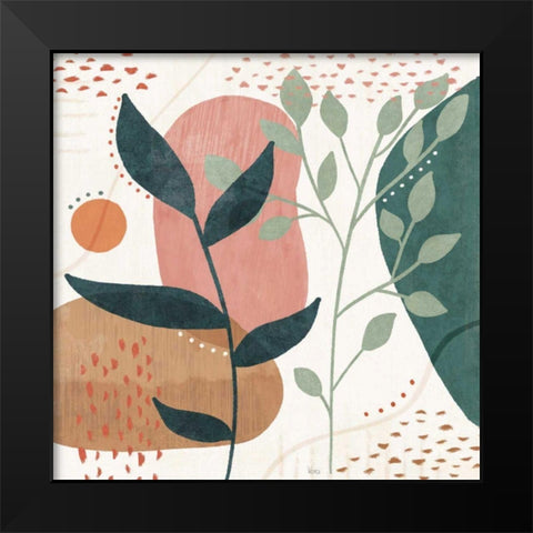 Abstract Blossom IV Black Modern Wood Framed Art Print by Charron, Veronique