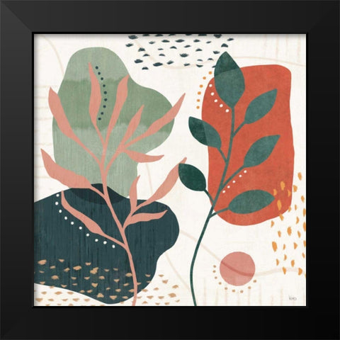 Abstract Blossom V Black Modern Wood Framed Art Print by Charron, Veronique