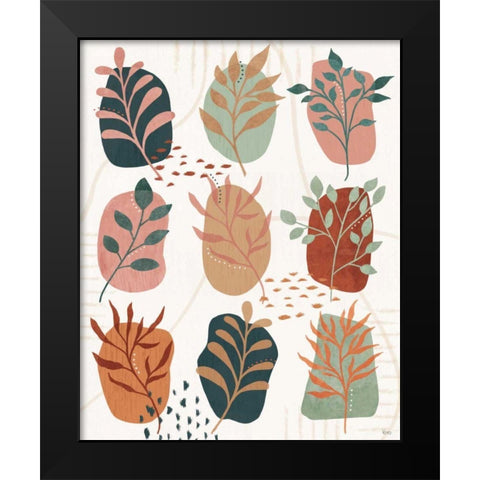 Abstract Blossom IX Black Modern Wood Framed Art Print by Charron, Veronique