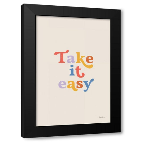 Take it Easy Bright Black Modern Wood Framed Art Print with Double Matting by Thorns, Becky