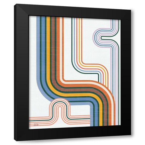 Retro Subway II Bright Black Modern Wood Framed Art Print with Double Matting by Averinos, Melissa