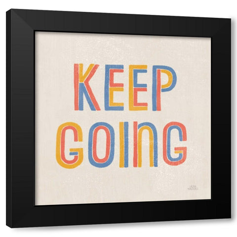 Retro Words II Hippiecurian Black Modern Wood Framed Art Print by Marshall, Laura