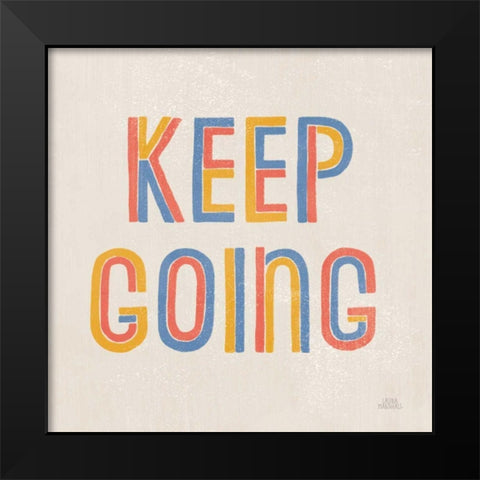 Retro Words II Hippiecurian Black Modern Wood Framed Art Print by Marshall, Laura