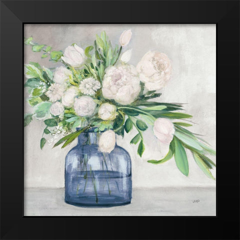 Spring Bouquet Indigo Black Modern Wood Framed Art Print by Purinton, Julia