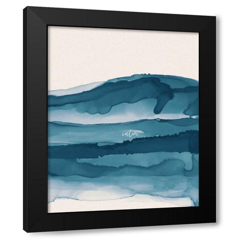 Coastal Ink I Eventide Crop II Calm Black Modern Wood Framed Art Print by Paschke, Chris
