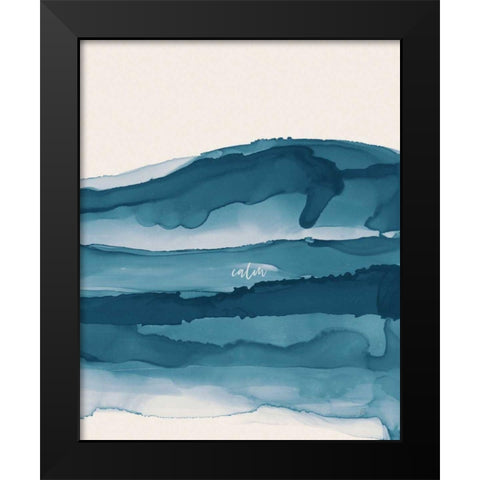 Coastal Ink I Eventide Crop II Calm Black Modern Wood Framed Art Print by Paschke, Chris