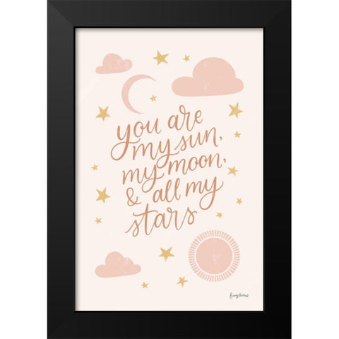 Pink Celestial Boho I Black Modern Wood Framed Art Print by Thorns, Becky