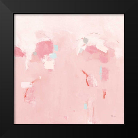Splash Pink Black Modern Wood Framed Art Print by Adams, Phyllis