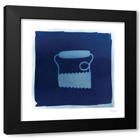 Cyanotype Kitchen III Black Modern Wood Framed Art Print with Double Matting by Green, Nancy
