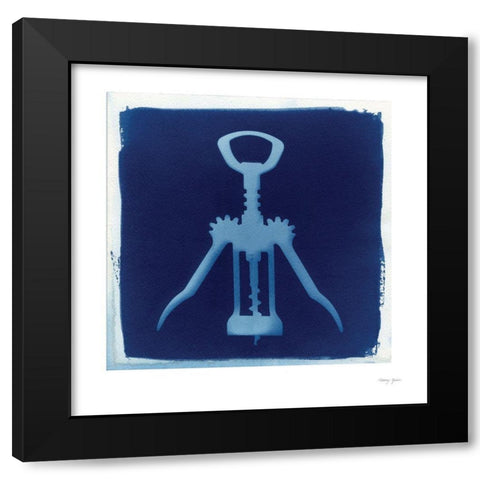 Cyanotype Kitchen V Black Modern Wood Framed Art Print with Double Matting by Green, Nancy