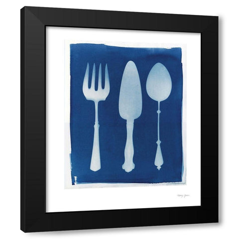 Cyanotype Kitchen XI Black Modern Wood Framed Art Print with Double Matting by Green, Nancy