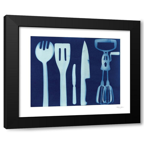 Cyanotype Kitchen XVI Black Modern Wood Framed Art Print by Green, Nancy
