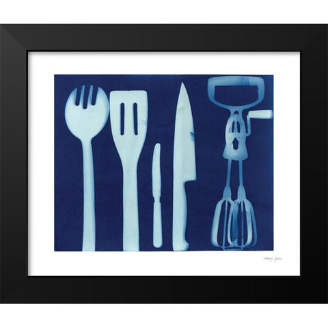 Cyanotype Kitchen XVI Black Modern Wood Framed Art Print by Green, Nancy