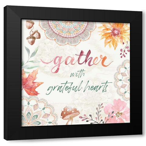 Harvest Touch VII Black Modern Wood Framed Art Print with Double Matting by June, Dina