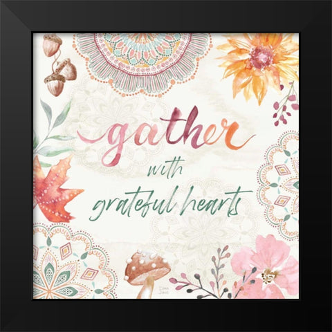 Harvest Touch VII Black Modern Wood Framed Art Print by June, Dina