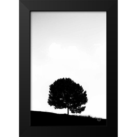 Lone Tree Hill Black Modern Wood Framed Art Print by Larson, Nathan