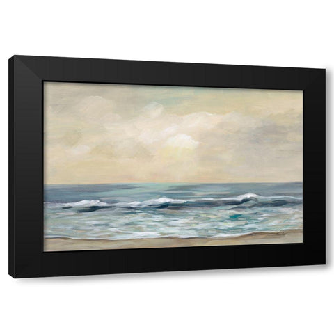 Gentle Waves Black Modern Wood Framed Art Print by Vassileva, Silvia