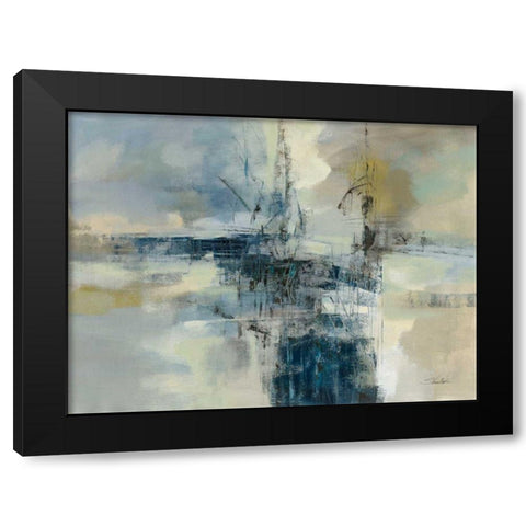 Sea Port Black Modern Wood Framed Art Print by Vassileva, Silvia