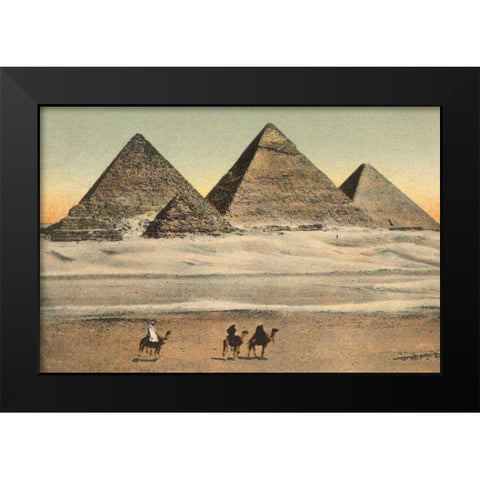 Cairo Pyramids Black Modern Wood Framed Art Print by Wild Apple Portfolio