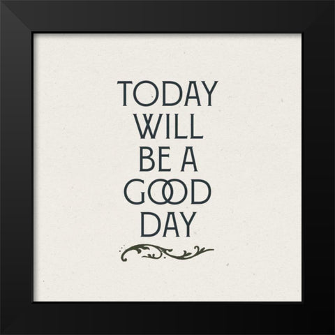 Nouveau Words II Black Modern Wood Framed Art Print by Wild Apple Portfolio