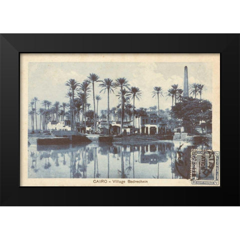 Cairo Village Black Modern Wood Framed Art Print by Wild Apple Portfolio
