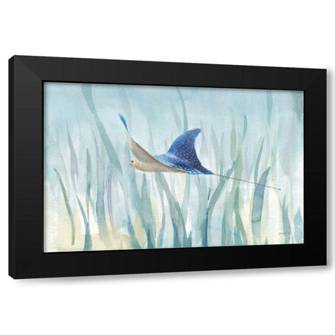 Undersea Ray Black Modern Wood Framed Art Print with Double Matting by Nai, Danhui