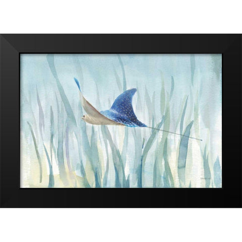 Undersea Ray Black Modern Wood Framed Art Print by Nai, Danhui