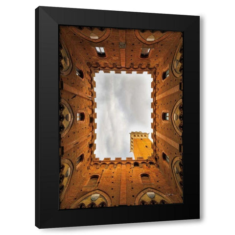 From the Courtyard Black Modern Wood Framed Art Print by Aledanda