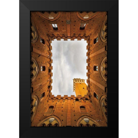 From the Courtyard Black Modern Wood Framed Art Print by Aledanda