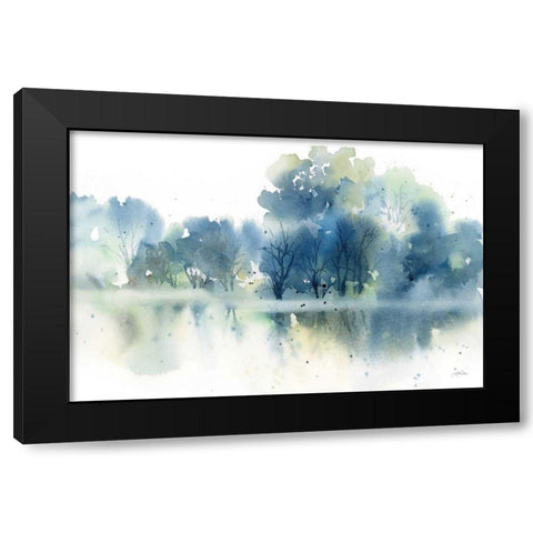 Blue Pond Reflections Black Modern Wood Framed Art Print with Double Matting by Pete, Katrina