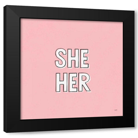 Pronoun I Black Modern Wood Framed Art Print with Double Matting by York, Leah