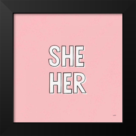 Pronoun I Black Modern Wood Framed Art Print by York, Leah