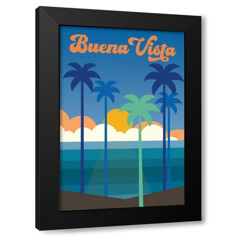 Buena Vista Clean Black Modern Wood Framed Art Print with Double Matting by Wild Apple Portfolio