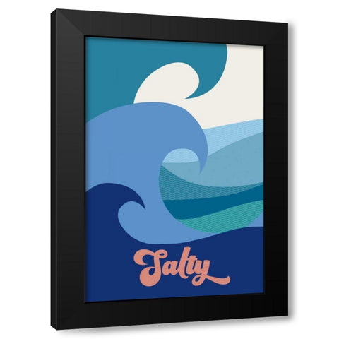 Salty Clean Black Modern Wood Framed Art Print by Wild Apple Portfolio