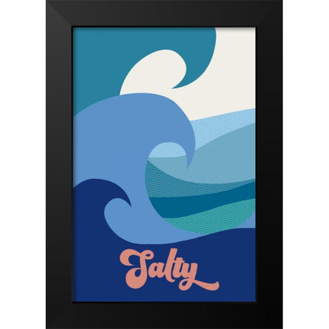 Salty Clean Black Modern Wood Framed Art Print by Wild Apple Portfolio