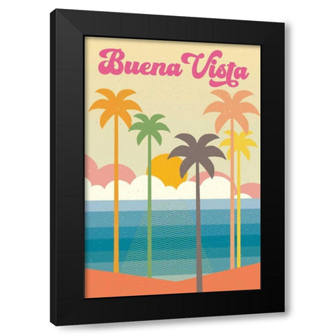 Buena Vista Light Black Modern Wood Framed Art Print by Wild Apple Portfolio