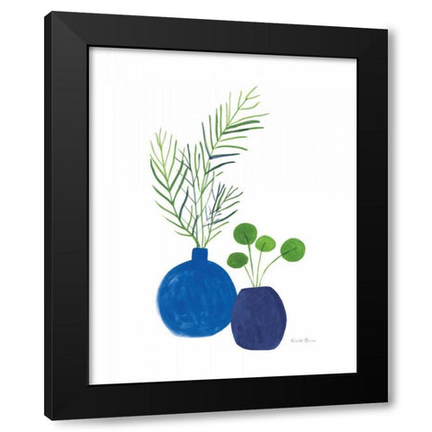Potted I Indigo Black Modern Wood Framed Art Print by Zaman, Farida
