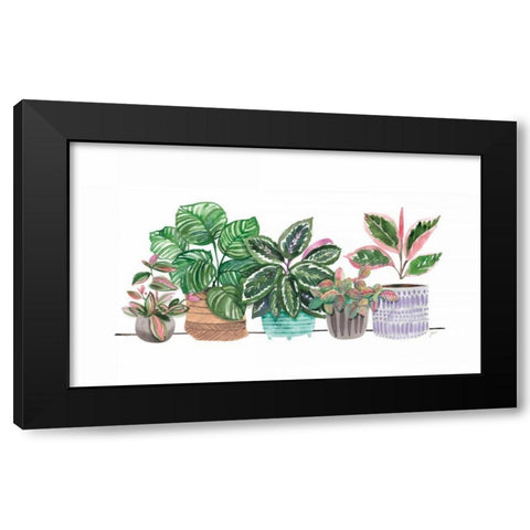 Happy House Plants I No Words Black Modern Wood Framed Art Print by Panganiban, Karyn