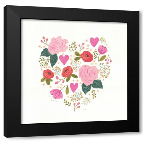 Love Notes II Black Modern Wood Framed Art Print by Jackson, Jenaya