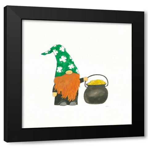 St Patricks Day Gnomes I Black Modern Wood Framed Art Print by Jackson, Jenaya