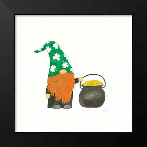 St Patricks Day Gnomes I Black Modern Wood Framed Art Print by Jackson, Jenaya