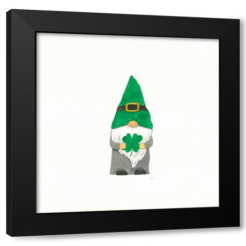 St Patricks Day Gnomes II Black Modern Wood Framed Art Print by Jackson, Jenaya