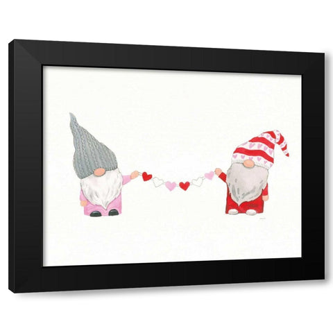 Gnomes in Love I Black Modern Wood Framed Art Print with Double Matting by Jackson, Jenaya