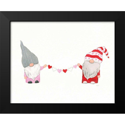 Gnomes in Love I Black Modern Wood Framed Art Print by Jackson, Jenaya